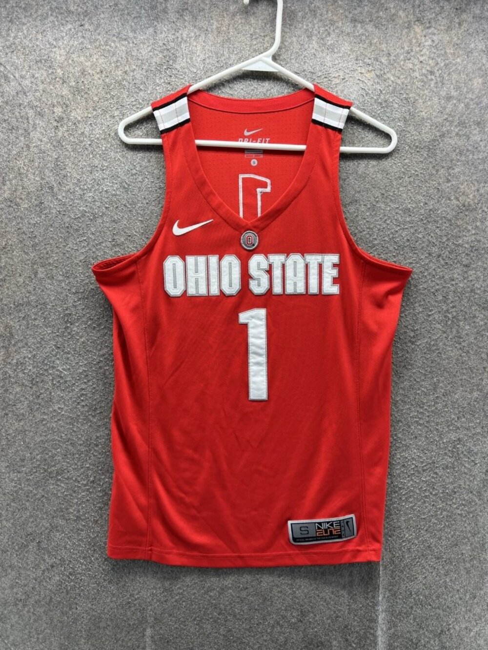 Ohio State Buckeyes Jersey Mens Small Red NCAA Basketball Nike Dri Fit Elite #1